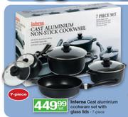 Inferna 7-Piece Cast Aluminium Cookware Set With Glass Lids