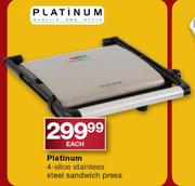  Platinum 4-Slice Stainless Steel Sandwich Press
