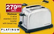 Platinum 2-Slice Stainless Steel Toaster With Bread Tray