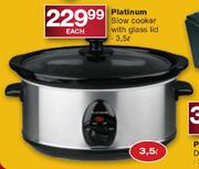 Platinum Slow Cooker With Glass Lid- 3.5l