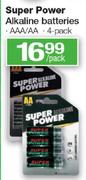 Super Alkaline Batteries AAA/AA-4's Pack