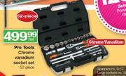 Pro Tools Chrome Vanadium Socket Set-52 Piece Per Set
