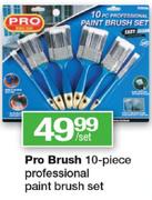 Pro Brush 10-Piece Professional Paint Brush Set-Per Set