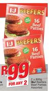 I&J Beefers Beef Patties Assorted-2 x 800g