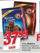 Bakers Romany Creams/ Choc-Kits Biscuits-500g Each