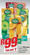 Rhodes 100% Fruit Juice Blend-7x1Ltr