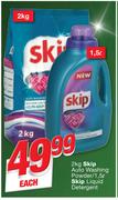 Skip Auto Washing Powder 2kg/ Skip Liquid Detergent 1.5Ltr-Each
