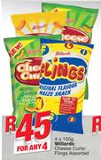 Willards Cheese Curls/ Flings-4x150g