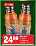 Minnies Sauce-500ml Each