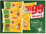 Pedigree Dog Food Pouches-5x4x100g
