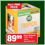 Pure Refresh 100% Fruit Juice-6x1Ltr