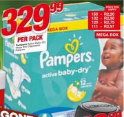 Pampers Active Baby-Dry Mega Box Disposable Nappies-Per Pack
