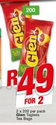 Glen Tagless Tea Bags-2x200g Per Pack