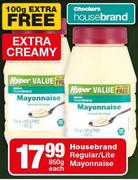 Housebrand Regular/Lite Mayonnaise-850g Each