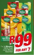 Rhodes 100% Fruit Juice Blend-7x1Ltr