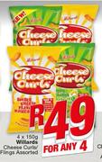Willards Cheese Curls/Flings-4x150g