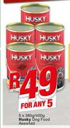 Husky Dog Food Assorted-5 x 385g/400g