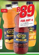 Clover Krush 100% Fruit Juice Blend-4x1.5Ltr