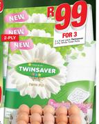 Twinsaver 2-Ply White Toilet Rolls-3x9 Per Pack