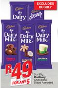 Cadbury Chocolate Slabs-5x80g