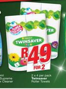 Twinsaver Roller Towels-2x4 Per Pack