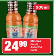 Minnies Sauce Assorted-500ml Each