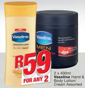 Vaseline Hand & Body Lotion/Cream-2x400ml