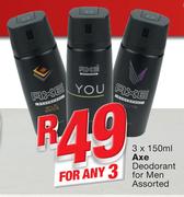 Axe Deodorant For Men-3x150ml