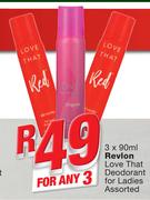 Revlon Love That Deodorant For Ladies-Any 3x90ml