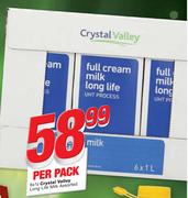 Crystal Valley Long Life Milk-6x1Ltr