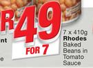 Rhodes Baked Beans In Tomato Sauce-7x410g