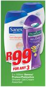 Sanex/Protex/Palmolive Shower Gel/Cream-3x500ml