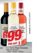 Four Cousins Natural Sweet Red/Rose/White-3x750ml