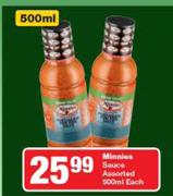 Minnies Sauce-500ml Each
