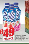 Clover Sip Up Drinking Yoghurt Based Dairy Snack-3X850g