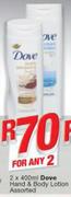 Dove Hand & Body Lotion-2X400ml