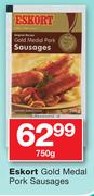 Eskort Gold Medal Pork Sausages-750g