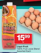 Liqui-Fruit 100% Fruit Juice Blend-1Ltr Each