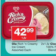 Ola Rich'n Creamy Ice Cream-1.8Ltr Each