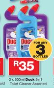 Duck 5In1 Toilet Cleaner-3x500ml 
