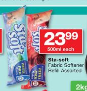 Sta-Soft Fabric Softener Refill-500ml Each