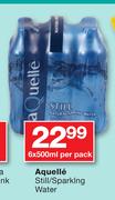 Aquelle Still/ Sparkling Water-6x500ml Per Pack