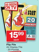 Flip File A4 Display File-20 Pocket Each