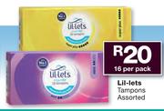 Lil-Lets Tampons Assorted-16 Per Pack