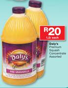 Daly's Premium Squash Concentrate Assorted-1.5Ltr Each