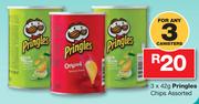 Pringles Chips Assorted-3x42g Canisters