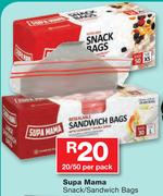 Supa Mama Snack/Sandwich Bags-20/50 Per Pack