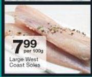 Large West Coast Soles-100g