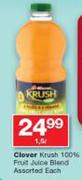 Clover Krush 100% Fruit Juice Blend-1.5L Each