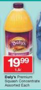 Daly's Premium Squash Concentrate-1.5L Each